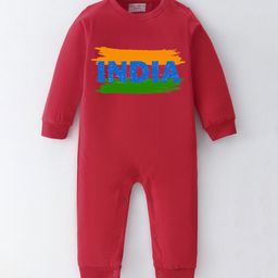 BLUSHES Infants Independence Day Theme Printed Pure Cotton Round Neck Romper-image-41