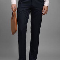 Louis Philippe Men Solid Regular Fit Mid-Rise Flat-Front Formal Trousers-picture-4