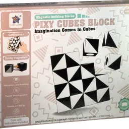 gknex Pixy Cube Blocks (16 Pcs) Megnatic Cube Blocks Combined Interesting Patterns image 2