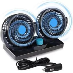 12V DC Electric Car Fan for 360 Degree Rotatable Dual Head Car Interior Fan-image-51