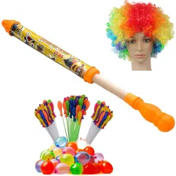 (1 Pichkari+ 3 Magic Balloon+1 Malinga Wig)For Kids Holi & Summer Pool Party Fun Water Gun-image-18