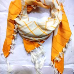 Printed Pure Cotton Men Yellow Fancy Scarf-13