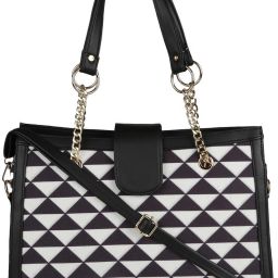 Women White, Black Tote-image-90