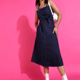 codaisy Women A-line Blue Knee Length Dress-picture-14