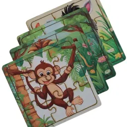 Wooden Animals Shape in Jungle Puzzle Animal Cartoon Slat Assembly Shape Puzzle-43