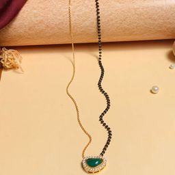 ABDESIGNS Gold-Plated Stones-Studded & Beaded Long Mangalsutra-image-76