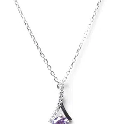 Clara 925 Sterling Silver Rhodium-plated CZ-studded Pendant With Chain image 5