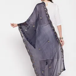 Clora Creation Ethnic Motifs Embroidered Dupatta with Gotta Patti image 3