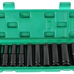 10 Pieces Deep Impact Socket Set 1/2-Inch Hex Socket Set-6