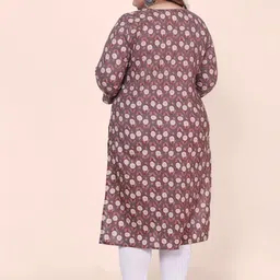 Jevi Prints Plus Size Floral Printed Gotta Patti Block Print Cotton Kurta image 4