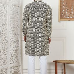 Anouk Men Embroidered Regular Sequinned Kurta with Pyjamas image 4