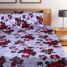204 TC Microfiber Double Floral Flat Bedsheet-24