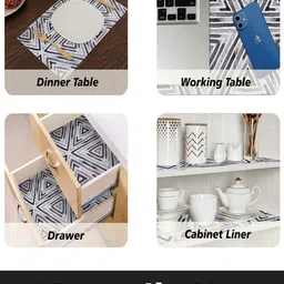 Kuber Industries Gray Printed Anti-Slip Roll Mat Shelf Liner image 2