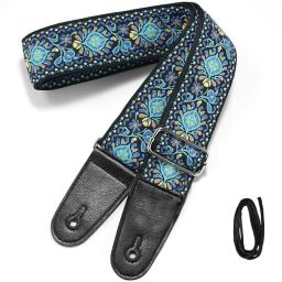Acoustic Vintage Double Sided Embroidered Adjustable Guitar Strap Guitar String-18