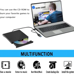 WEFLY External CD/DVD Drive forUSB 3.0Portable RW Drive Player for Laptop Desktop PC External CD/DVD Internal Optical Drive image 4