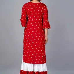KALINI Bandhani Printed Gotta Patti Kurta with Sharara & Dupatta image 5