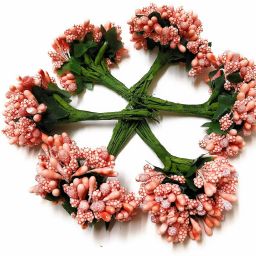 Artificial Pollen Flowers for Tiara Making and Jewelry Making Pack of 72 Pollen Peach Colour Pink Hibiscus Artificial Flower-image-65
