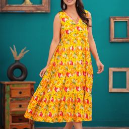 Women Printed Viscose Rayon Anarkali Kurta-image-58