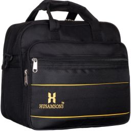 Men Black, Yellow Messenger Bag - Extra Spacious-image-4