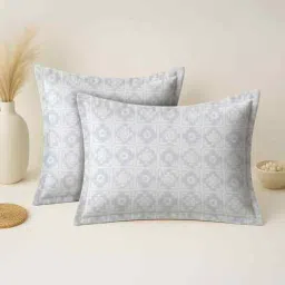 mayfair homes london Grey Cotton 27x18 Inches Pillow Covers (Set of 2)-picture-28