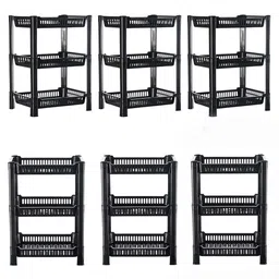 Kuber Industries Black 6 Pieces 3-Layer Long Lasting Kitchen Organiser-21