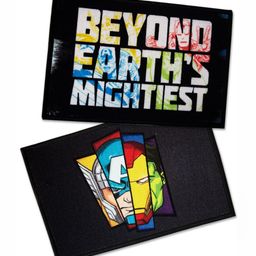 Athom Living 2-Pcs White & Black Marvel Printed Anti-SkidDoormat-32
