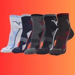 MJE Men Pack Of 5 Patterned Ankle Length Socks-15