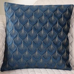 TANLOOMS Blue & Gold-Toned Floral Velvet Square Cushion Covers-image-32