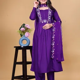 MISS CLOTHING Women Floral Embroidered A-Line Kurta Sets-image-65