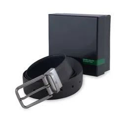 United Colors of Benetton Men Textured Leather Reversible Belt-picture-4