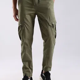 Blu MNKY Men Relaxed Loose Fit Cotton Cargos-picture-37