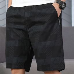 HERE&NOW Men Geometric Printed Cotton Shorts-image-98
