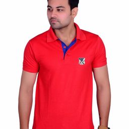 LA MILANO Men Polo Collar Applique Slim Fit T-shirt-image-99