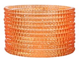 KOTTIAR CREATIONS Set Of 12 Crystal Studded Glass Diamond Bangle-26