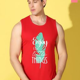 WOOSTRO Pack Of 2 Printed Combed Cotton Gym Vests - VWS26(ENJOY RED)(ALONE PEACH)-picture-5