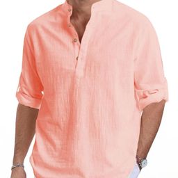 Edin Men Peach Cotton Kurtas-image-108