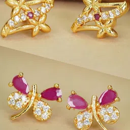 DIVASTRI Women Brass Studs Earrings-13
