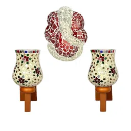 Somil Indore Mosaic Decorative Lamp Combo of Matching Wall Lamp & Blessing God Ganesh Wall Lamp, Multi Compatible with LED, Size: 14.5 X 14.5 X 28 Cm, Pack of 3.-image-53