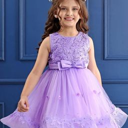 Mark & Mia Girls Floral Embroidered Round Neck Fit and Flare Dress-picture-0