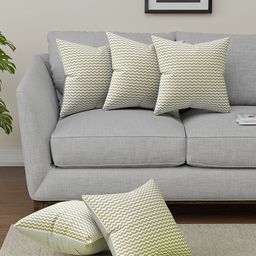 Kuber Industries Grey & White Set of 5 Geometric Square Cushion Covers-16