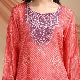 AMRUTVARSHA CREATION Women Ethnic Motifs Printed Aari Work Kurta with Trousers & Dupatta image 4