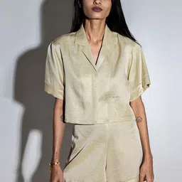 Arya Giri Cropped Shirt & Shorts Co-Ord Set-image-40