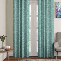 Aura Green Set of 2 Black Out Door Curtain-13