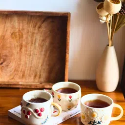 WEAVING HOMES White & Red Printed Ceramic Glossy Cups Set of Cups and Mugs image 4