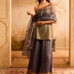 Bani Women Striped Kurta with Palazzos & Dupatta-picture-14