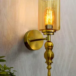 Homesake Gold-Toned Metal Cylinder Shaped Wall Lamp-image-35