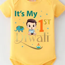 BLUSHES Infants Diwali Printed Pure Cotton Bodysuit-picture-1