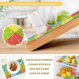 REVEXO Yellow & Green Printed Water-Resistant Shelf Liner image 2