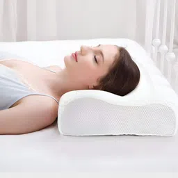 Anirudha White Memory Foam Filled Cotton Lightweight Sleep Pillow-43