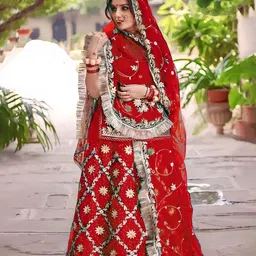 MADHUR HAND WORK ART Embroidered Thread Work Semi-Stitched Lehenga & Unstitched Blouse With Dupatta-picture-53